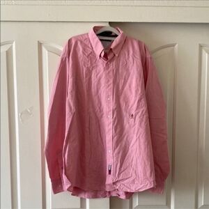 Tommy Hilfiger Men's Pink Button-Up Shirt. Size XL